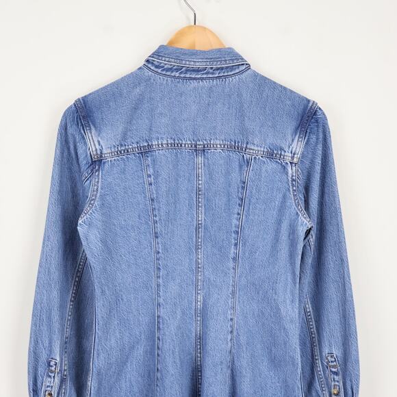 Madewell Seamed Mini Dress In Ramey Wash: Airy Denim Edition Size 2 - Picture 7 of 10